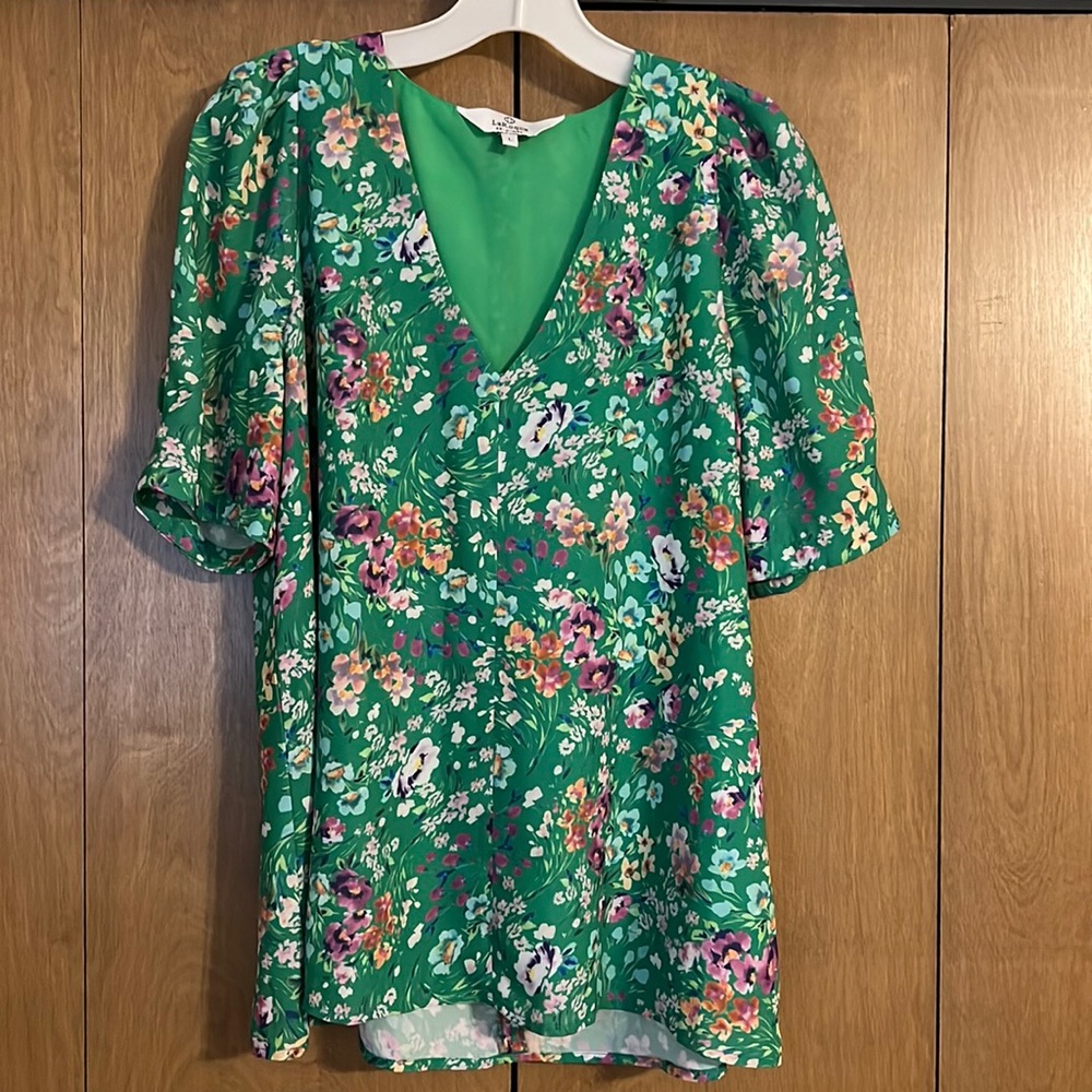 Green Floral Blouse